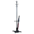 Safco Metal Costumer with Umbrella Holder, Four Ball-Tipped Double-Hooks, 21w x 21d x 70h, Black