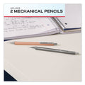 Paper Mate Advanced Mechanical Pencils, 0.7 mm, HB (#2), Black Lead, Gun Metal Gray; Rose Gold Barrel, 2/Pack