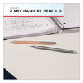 Paper Mate Advanced Mechanical Pencils, 0.5 mm, HB (#2), Black Lead, Black; Gray Barrel, 2/Pack