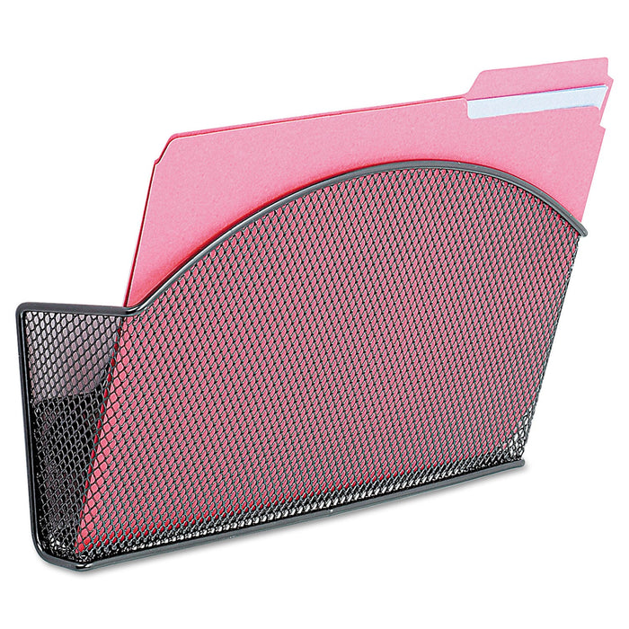 Safco Onyx Magnetic Mesh Panel Accessories, Single File Pocket, 13 x 4.25 x 7.25, Black