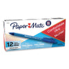 Paper Mate ComfortMate Ultra Ballpoint Pen, Retractable, Medium 1 mm, Blue Ink, Blue Barrel, Dozen