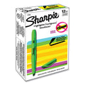 Sharpie Pocket Style Highlighters, Fluorescent Green Ink, Chisel Tip, Green Barrel, Dozen