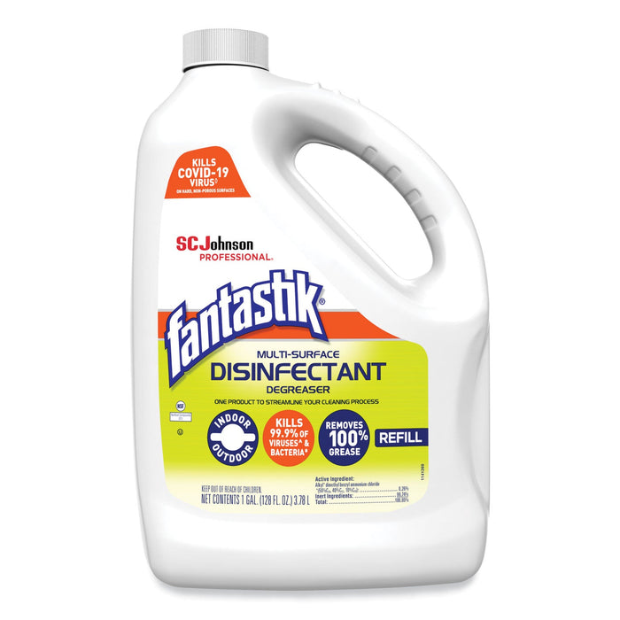 Fantastik Multi-Surface Disinfectant Degreaser, Pleasant Scent, 1 Gallon Bottle, 4/Carton