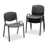 Safco Stacking Chair, Supports Up to 250 lb, Black, 4/Carton