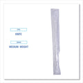 Boardwalk Mediumweight Wrapped Polypropylene Cutlery, Knives, White, 1,000/Carton