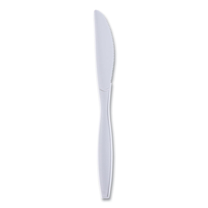 Boardwalk Heavyweight Wrapped Polypropylene Cutlery, Knife, White, 1,000/Carton