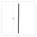 Boardwalk Single-Tube Stir-Straws, 5.25", Polypropylene, Black, 1,000/Pack, 10 Packs/Carton