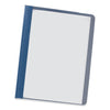 Universal Clear Front Report Covers with Fasteners, Three-Prong Fastener, 0.5" Capacity,  8.5 x 11, Clear/Dark Blue, 25/Box