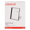 Universal Clear Front Report Cover, Prong Fastener, 0.5" Capacity, 8.5 x 11, Clear/Black, 25/Box