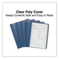 Universal Clear Front Report Cover, Prong Fastener, 0.5" Capacity, 8.5 x 11, Clear/Dark Blue, 25/Box