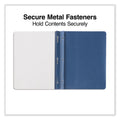 Universal Clear Front Report Cover, Prong Fastener, 0.5" Capacity, 8.5 x 11, Clear/Dark Blue, 25/Box