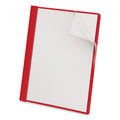 Universal Clear Front Report Cover, Prong Fastener, 0.5" Capacity, 8.5 x 11, Clear/Red, 25/Box