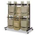 Safco Two-Tier Chair Cart, Two-Sided 12-Section Hang-Hook Format, Metal, 64.5" x 33.5" x 70.25", Black