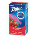 Ziploc Double Zipper Storage Bags, 1 qt, 1.75 mil, 9.63" x 8.5", Clear, 9/Carton