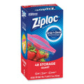 Ziploc Double Zipper Storage Bags, 1 qt, 1.75 mil, 9.63" x 8.5", Clear, 9/Carton