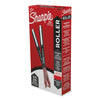 Sharpie Professional Design Roller Ball Pen, Stick, Fine 0.5 mm, Red Ink, Black Barrel, Dozen