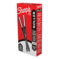 Sharpie Professional Design Roller Ball Pen, Stick, Fine 0.5 mm, Black Ink, Black Barrel, Dozen