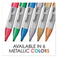 Sharpie Metallic Chisel Tip Permanent Marker, Medium Chisel Tip, Assorted, 6/Pack