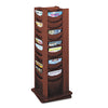 Safco Rotary Display, 48 Compartments, 17.75w x 17.75d x 49.5h, Mahogany