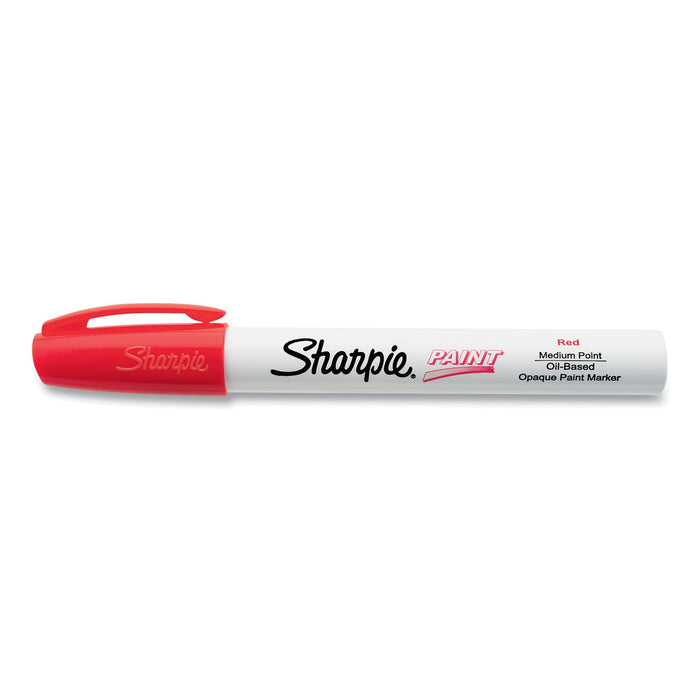Sharpie Permanent Paint Marker, Medium Bullet Tip, Red