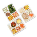 World Centric Fiber Trays, School Tray, 5-Compartments, 8.5 x 10.5 x 1, Natural, Paper, 400/Carton