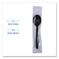 Boardwalk Heavyweight Wrapped Polypropylene Cutlery, Soup Spoon, Black, 1,000/Carton