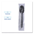 Boardwalk Heavyweight Wrapped Polypropylene Cutlery, Teaspoon, Black, 1,000/Carton