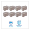 Boardwalk Beverage Napkins, 1-Ply, 9.5" x 9.5", Kraft, 500/Pack, 8 Packs/Carton