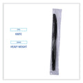 Boardwalk Heavyweight Wrapped Polystyrene Cutlery, Knife, Black, 1,000/Carton