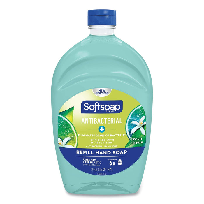 Softsoap Antibacterial Liquid Hand Soap Refills, Fresh, Green, 50 oz