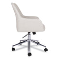 Workspace by Alera Mid-Century Task Chair, Supports Up to 275 lb, 18.9" to 22.24" Seat Height, Cream Seat, Cream Back