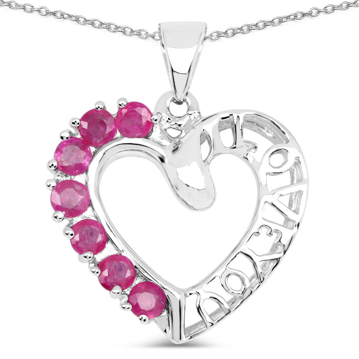 0.91 Carat Genuine Ruby .925 Sterling Silver Pendant by Bids.com