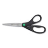 Westcott KleenEarth Scissors, 8" Long, 3.25" Cut Length, Black Straight Handle