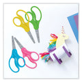 Westcott For Kids Scissors, Pointed Tip, 5" Long, 1.75" Cut Length, Assorted Straight Handles, 12/Pack