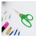 Westcott Kids' Scissors with Antimicrobial Protection, Pointed Tip, 5" Long, 2" Cut Length, Assorted Straight Handles, 12/Pack