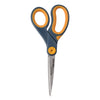 Westcott Non-Stick Titanium Bonded Scissors, 8" Long, 3.25" Cut Length, Gray/Yellow Straight Handles, 3/Pack