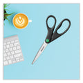 Westcott KleenEarth Scissors, 8" Long, 3.25" Cut Length, Black Straight Handle