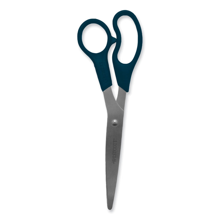 Westcott Value Line Stainless Steel Shears, 8" Long, 3.5" Cut Length, Black Straight Handle