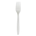 Boardwalk Heavyweight Polypropylene Cutlery, Fork, White, 1000/Carton