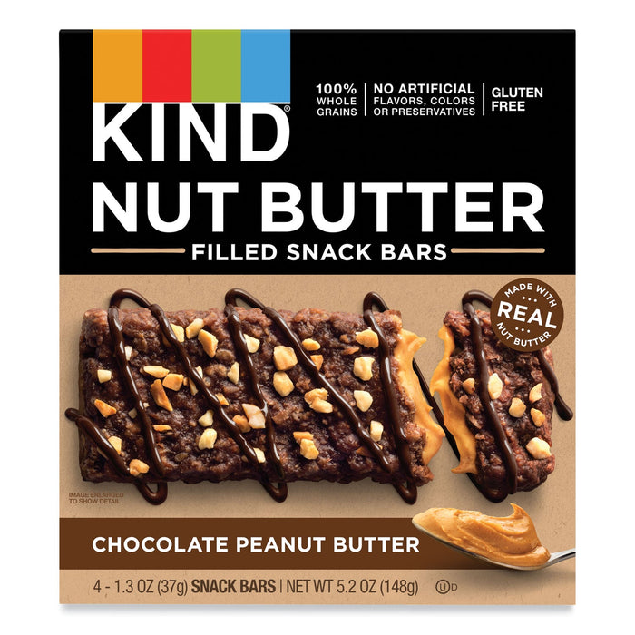 KIND Nut Butter Filled Snack Bars, Chocolate Peanut Butter, 1.3 oz, 4/Pack