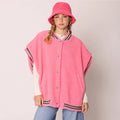 Oversized Sherpa Varsity Baseball Vest by The House of Stylez