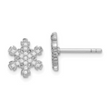CZ Sterling Silver Snowflake Earrings by Fine Color Jewels