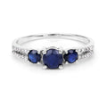 1.08 Carat Genuine Blue Sapphire and White Diamond 14K White Gold Ring by Bids.com