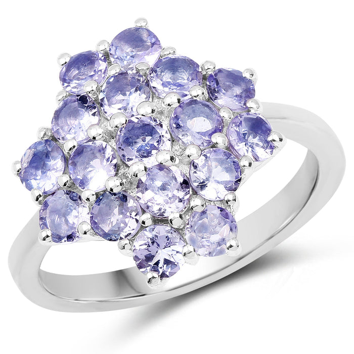 1.70 Carat Genuine Tanzanite .925 Sterling Silver Ring by Bids.com