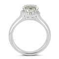 1.87 Carat Genuine Green Amethyst and White Topaz .925 Sterling Silver Ring by Bids.com