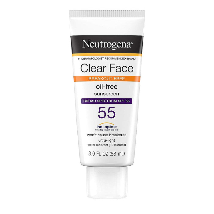 Neutrogena Clear Face Liquid Lotion Sunscreen For Acne-Prone Skin, Broad Spectrum SPF 50 UVA/UVB Protection, Oil-, Fragrance- & Oxybenzone-Free Facial Sunscreen, Non-Comedogenic, 3 Fl. Oz by Pasteur Pharmacy