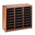 Safco Steel/Fiberboard Literature Sorter, 24 Compartments, 32.25 x 13.5 x 25.75, Oak