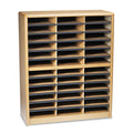 Safco Steel/Fiberboard Literature Sorter, 36 Compartments, 32.25 x 13.5 x 38, Oak
