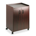 Safco Mobile Refreshment Center, Engineered Wood, 3 Shelves, 23" x 18" x 31", Mahogany