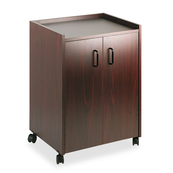 Safco Mobile Refreshment Center, Engineered Wood, 3 Shelves, 23" x 18" x 31", Mahogany